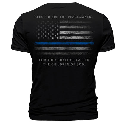 Thin Blue Line American Flag Peacemakers T-Shirt