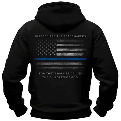 Thin Blue Line American Flag Peacemakers Hoodie