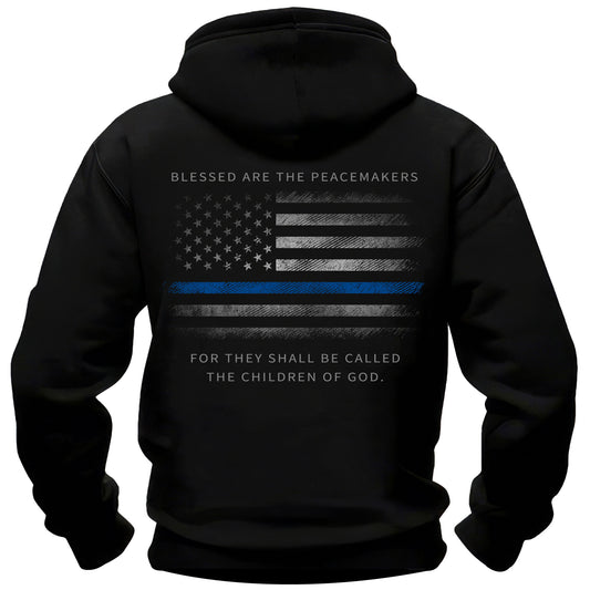 Thin Blue Line American Flag Peacemakers Hoodie