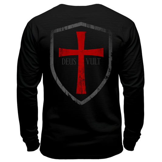 Cross Shield Deus Vult Long Sleeve Shirt