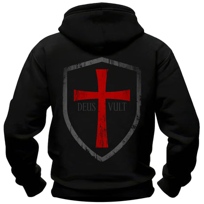 Cross Shield Deus Vult Hoodie