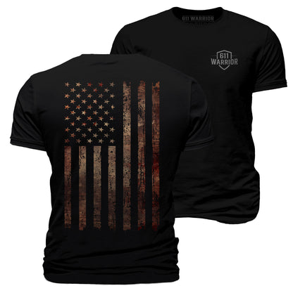 Distressed Rusted American Flag T-Shirt