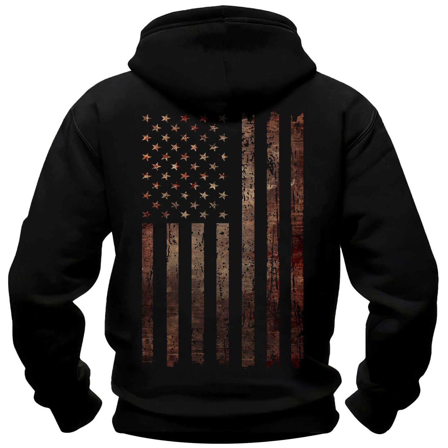 Distressed Rust American Flag Hoodie