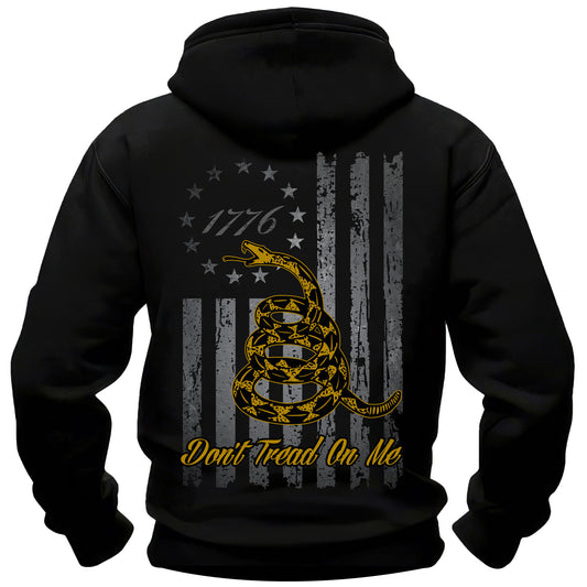 Don’t Tread On Me Hoodie “1776 Gadsden Flag” Rattlesnake