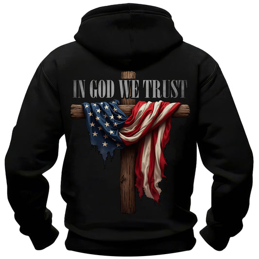 In God We Trust American Flag Hoodie