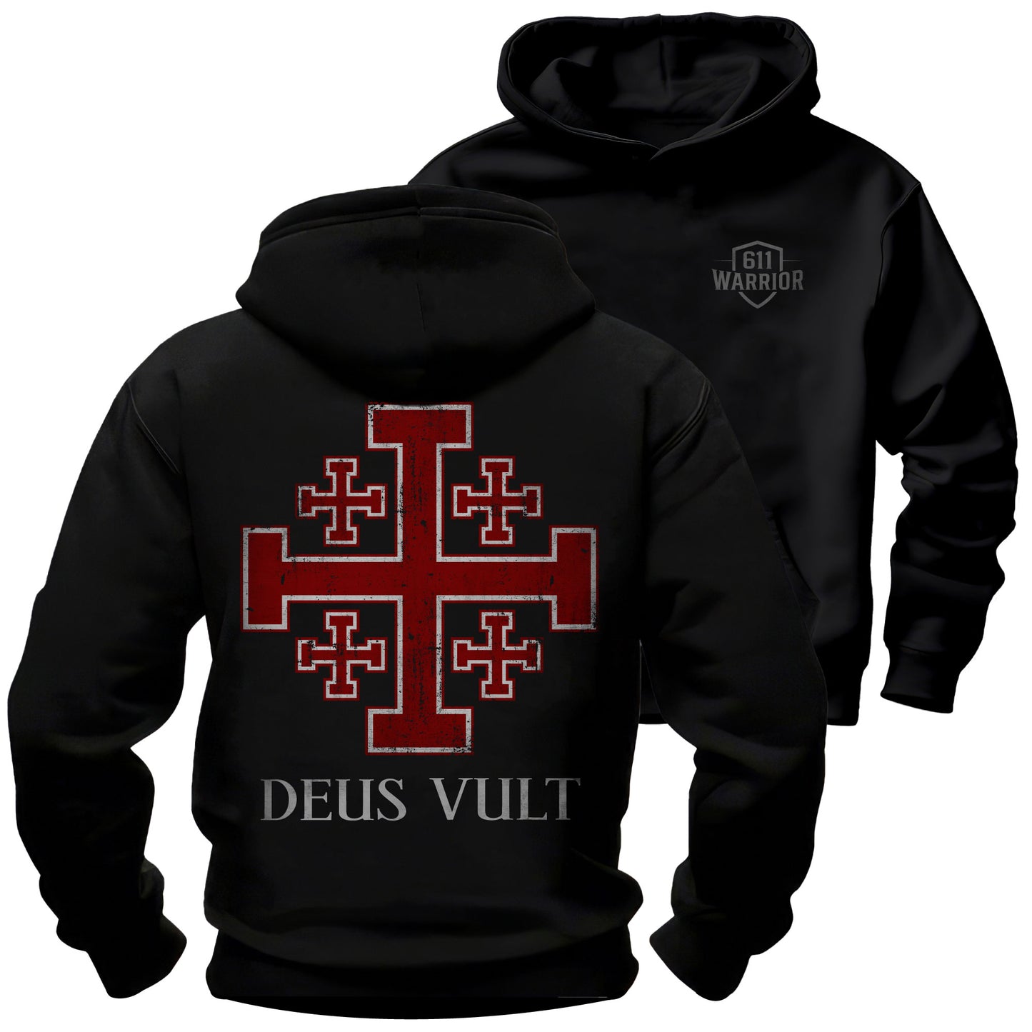 Jerusalem Cross Deus Vult Hoodie