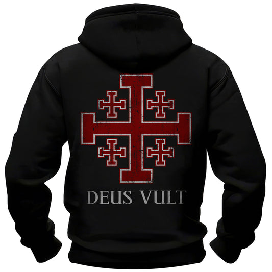 Jerusalem Cross Deus Vult Hoodie