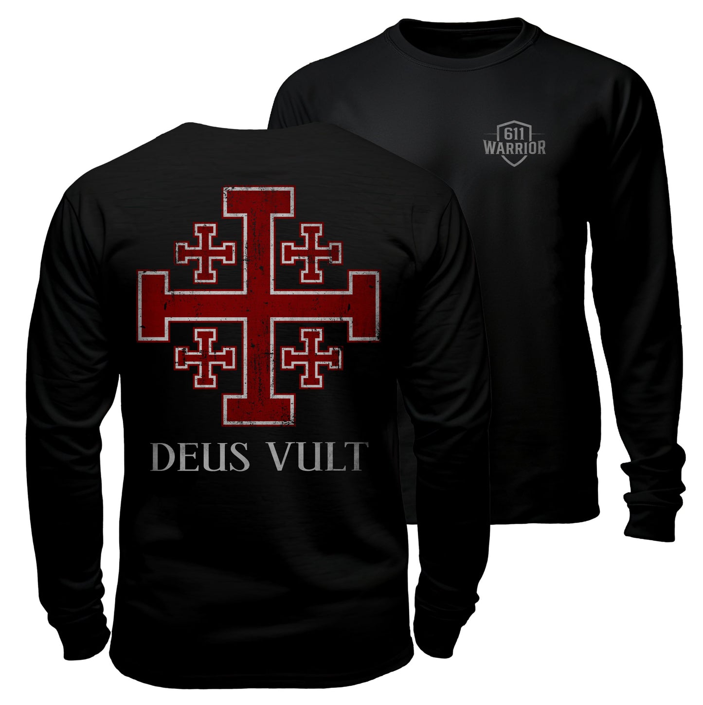 Jerusalem Cross Deus Vult Long Sleeve