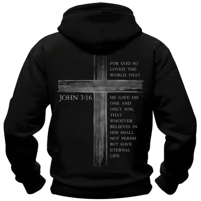 John 3:16 Rugged Cross Hoodie